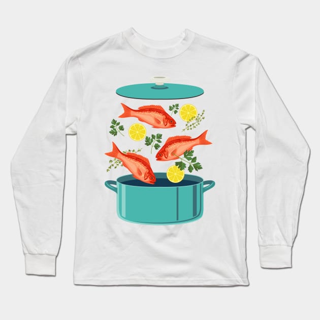 Fish Explosion! Long Sleeve T-Shirt by SWON Design